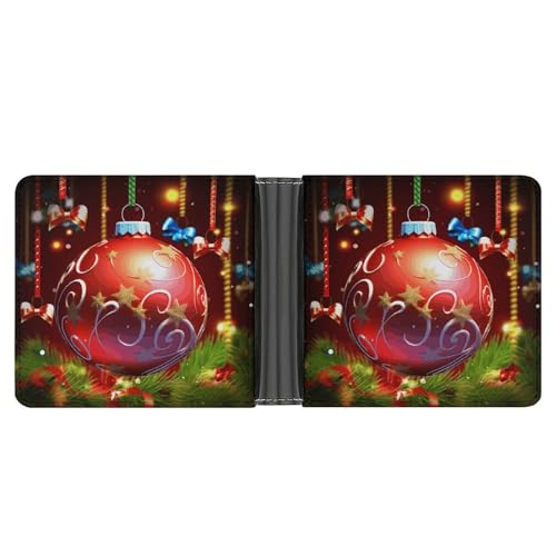 YJWANDL PU Leder Geldbörse Xmas Ball Print Geldbörse mit mehreren Steckplätzen Bifold Wallet Travel Wallet Modern Wallet Elegant Wallet Stil One Size Minimalistisch, Stil:, Einheitsgröße, von YJWANDL