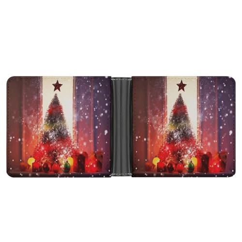YJWANDL PU Leder Geldbörse Xmas Party Print Wallet mit mehreren Steckplätzen Bifold Wallet Travel Wallet Modern Wallet Elegant Wallet Stil One Size Minimalistisch, Stil:, Einheitsgröße, Minimalistisch von YJWANDL