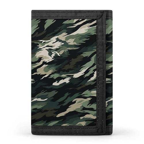 YJWANDL Trifold Wallet, Tiger Stripe Camo Print Wallet with Multiple Slots Casual Wallet Travel Wallet Modern Wallet Elegant Wallet Style One Size Minimalist, Stil:, Einheitsgröße, Minimalistisch von YJWANDL