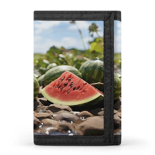 YJWANDL Trifold Wallet, Watermelon on The Ground Print Wallet with Multiple Slots Casual Wallet Travel Wallet Modern Wallet Elegant Wallet, Style, One Size, Minimalist, Stil:, Einheitsgröße, von YJWANDL