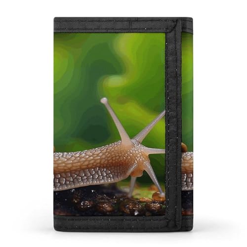 YJWANDL Trifold Wallet, Wildlife Animal Snail Print Wallet with Multiple Slots Casual Wallet Travel Wallet Modern Wallet Elegant Wallet Style One Size Minimalist, Stil:, Einheitsgröße, Minimalistisch von YJWANDL