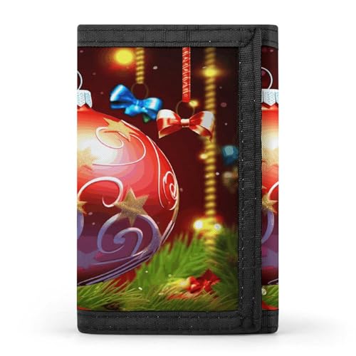YJWANDL Trifold Wallet, Xmas Ball Print Wallet with Multiple Slots Casual Wallet Travel Wallet Modern Wallet Elegant Wallet Style One Size Minimalist, Stil:, Einheitsgröße, Minimalistisch von YJWANDL