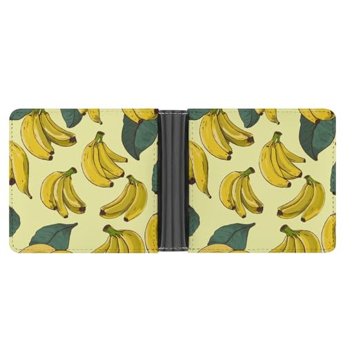 YJWANDO Geldbörse aus PU-Leder, Bananen-Druck, Geldbörse mit mehreren Steckplätzen, elegante Brieftasche, praktische Brieftasche, langlebig, moderner Geldbeutel, Stil, Einheitsgröße, minimalistisch, von YJWANDO
