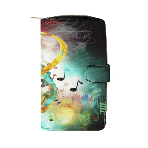 YJWANDO Geldbörse aus PU-Leder, abstraktes Musik-Symbol-Druck, Geldbörse mit mehreren Fächern, elegante Geldbörse, praktische Brieftasche, langlebig, moderner Stil, 19,7 x 11 x 3,5 cm, minimalistisch, YJWANDO Geldbörse aus PU-Leder, abstraktes Musik-Symbol-Druck, Geldbörse mit mehreren Fächern, elegante Geldbörse, praktische Brieftasche, langlebig, moderner Stil, 19,7 x 11 x 3,5 cm, minimalistisch, von YJWANDO
