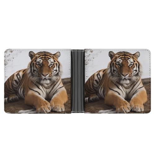 YJWANDO Geldbörse aus PU-Leder, großer Tiger-Druck, Geldbörse mit mehreren Steckplätzen, elegante Geldbörse, praktische Brieftasche, langlebig, moderner Geldbeutel, Stil, Einheitsgröße, von YJWANDO