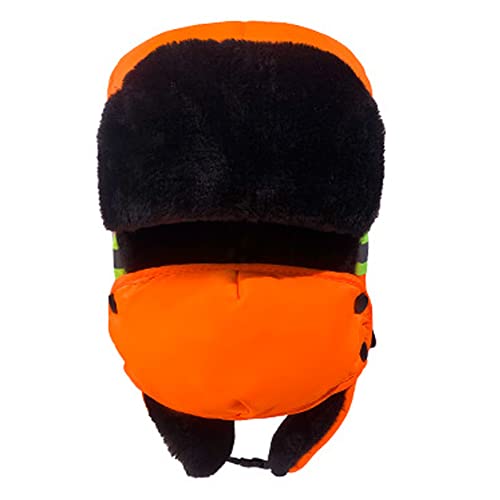 YJZQ Chapka Herren-Skihut, mit reflektierendem Band, abnehmbar, warm, Unisex, winddicht, 58-60 cm, gelb, 58/60 cm von YJZQ