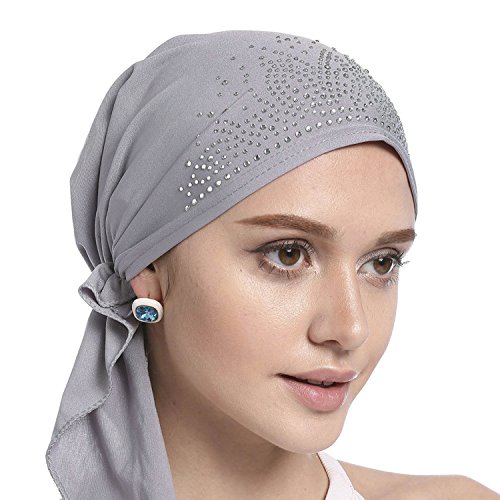 YJZQ Damen Turban Hut Kopfbedeckung Sommer Baumwolle Muslimische Kopftuch Indische Turban-Hüte Turbanmütze Schlafmütze Bandana für Haarausfall, Schlaf, Make up von YJZQ