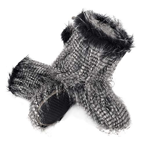 YJZQ Damen Hohe Hausschuhe Winter Pantoffeln Stiefel mit weichen Poms Plüsch Hüttenschuhe Rutschfester Hausstifel Gemütliche Schuhe für Zuhause und Outdoor von YJZQ