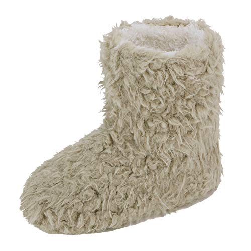 YJZQ Damen Hüttenschuhe Winter Plüsch Hohe Huasschuhe Hüttenstiefel Wärmeschuhe Rutschfeste Sohle Pantoffeln Warm Winterschuhe für Indoor und Outdoor, Grau, 40/41 EU von YJZQ