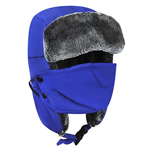 YJZQ Jungen Fliegermütze Fellmütze Warm Wintermütze Kinder Pilotenmütze mit Ohrenklappen Outdoor Ski Mütze von YJZQ