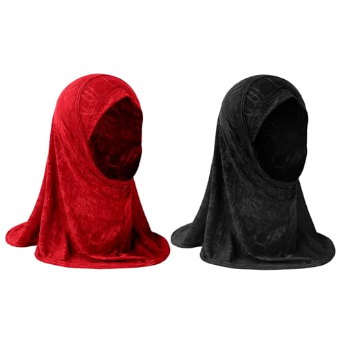 YJZQ Kinder Muslimisches Kopftuch Mädchen Hübscher Hijab Kleines Mädchen Arabisches Kopftuch mit Blumen Atmungsaktiver islamischer Hidschab Gebete Haartuch Weich Gebetshut für 2-6 Jahre alt von YJZQ