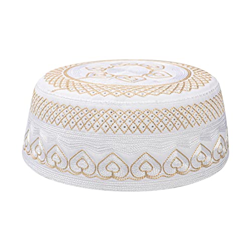 YJZQ Männlicher Muslimischer Gebetshut Herren Islam Hut Stickerei Muslim Hut Gebetshut Türkisch Arabien Traditionell Kopf Cap für Männer von YJZQ