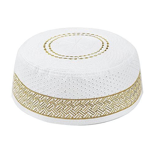 YJZQ Männlicher Muslimischer Gebetshut - Herren Islam Stickerei Kopfbedeckung - Türkisch Arabische Traditionelle Kappe für Männer von YJZQ