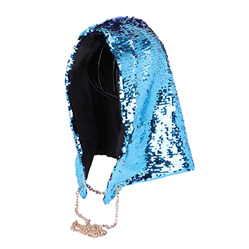 YJZQ Pailletten Hut Weihnachtsdeko Tribly Party Hut mit Pailletten Sequin Magic Bling Dance Hat Mermaid Hut Sequin Caps Halloween-Party-Rave Hood Hüte Für Erwachsene Sequin von YJZQ