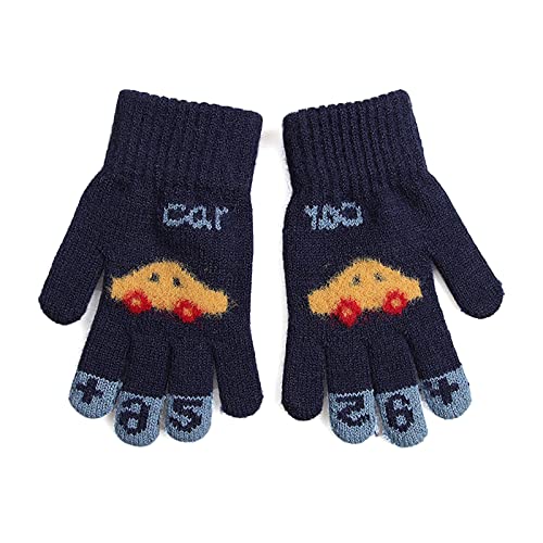 YJZQ Winter Kinderhandschuhe Modisch Handschuhe Kinder Stretch Vollfinger Handschuhe Fingerhandschuhe Winter Stricken Handschuhe für 5-10 Jahre Jungen und Mädchen von YJZQ