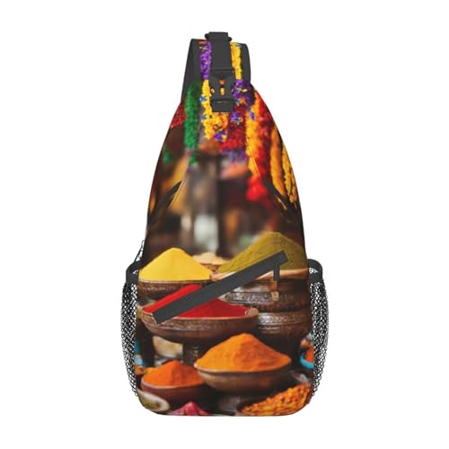 Gürteltasche für Damen und Herren, modische Crossbody-Taschen, Sling-Rucksack mit verstellbarem Riemen, Gelb mit Zitronenmuster, Gewürze und Gewürze, Einheitsgröße von YJxoZH