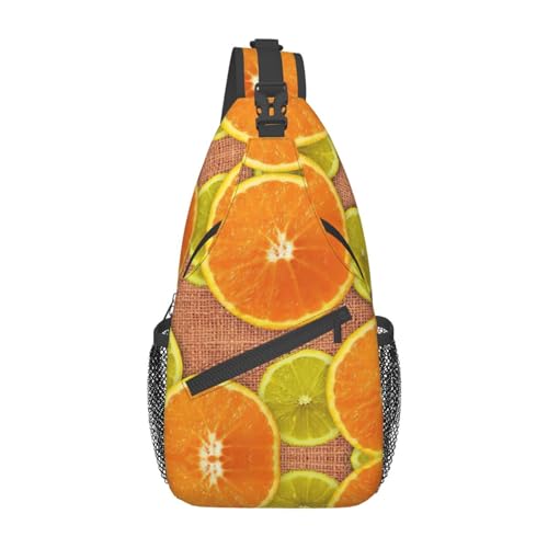 Gürteltasche mit Zitronen- und Orangen-Aufdruck für Damen und Herren, modische Crossbody-Taschen, Sling-Rucksack mit verstellbarem Riemen, Zitronen und Orangen, Einheitsgröße von YJxoZH