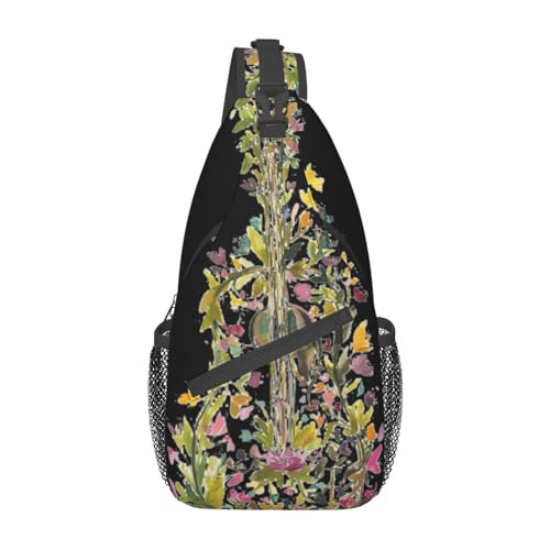 Gürteltasche mit frischen Sukkulenten für Damen und Herren, modische Crossbody-Taschen, Sling-Rucksack mit verstellbarem Riemen, Blumen Gitarre, Einheitsgröße von YJxoZH