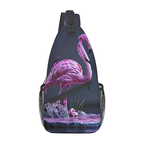 Niedliche Corgi-Gürteltasche für Damen und Herren, modische Crossbody-Taschen, Sling-Rucksack mit verstellbarem Riemen, Hohler Flamingo., Einheitsgröße von YJxoZH
