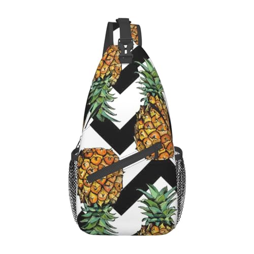Sommer-Gürteltasche mit Ananas-Aufdruck für Damen und Herren, modische Crossbody-Taschen, Sling-Rucksack mit verstellbarem Riemen, Sommer Ananas, Einheitsgröße von YJxoZH
