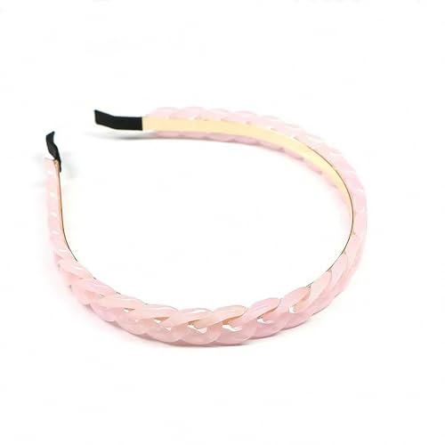 Stirnband, Haarbänder, Batik-Kette, geflochtenes Haarband, Acryl-Stirnband for Damen, Haar-Accessoires (Color : Pink, Size : One Size) von YJzhAHanG