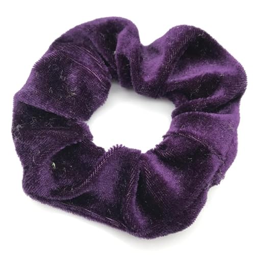 12 Stück Haargummis Scrunchies aus Samt für Damen, Haar Scrunchies großes Samt-Haargummi Pferdeschwanz-Halter Haarband Weiche elastische Haarbänder Haarschmuck für Mädchen Damen,Dunkellila von YKAFADE