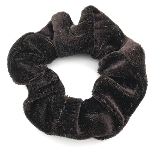 12 Stück Haargummis Scrunchies aus Samt für Damen, Haar Scrunchies großes Samt-Haargummi Pferdeschwanz-Halter Haarband Weiche elastische Haarbänder Haarschmuck für Mädchen Damen,Dunkler Kaffee von YKAFADE