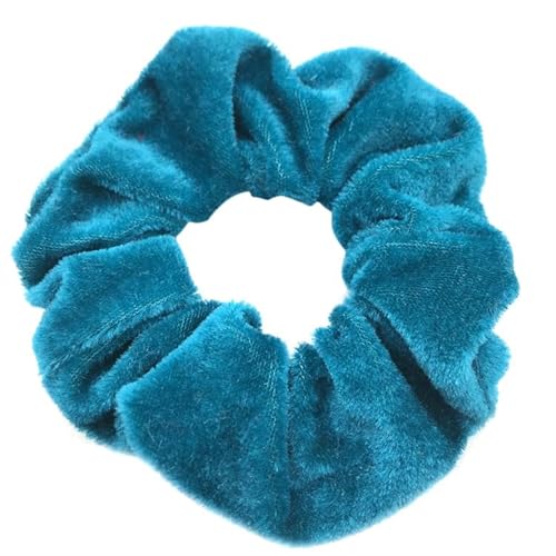 12 Stück Haargummis Scrunchies aus Samt für Damen, Haar Scrunchies großes Samt-Haargummi Pferdeschwanz-Halter Haarband Weiche elastische Haarbänder Haarschmuck für Mädchen Damen,Meerblau von YKAFADE