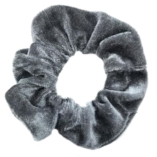6 Stück Haargummis Scrunchies aus Samt für Damen, Haar Scrunchies großes Samt-Haargummi Pferdeschwanz-Halter Haarband Weiche elastische Haarbänder Haarschmuck für Mädchen Damen,Dunkelgrau von YKAFADE