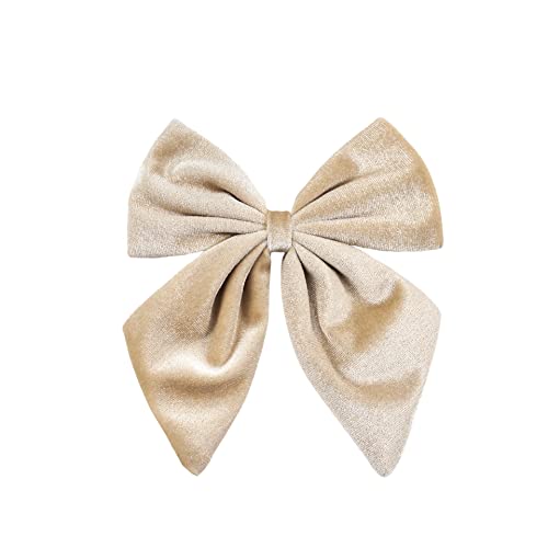 YKAFADE 3 Stück Schleife Haarspange,Samtschleifen-Haarklammern Französische Haarspangen Haare Haarschleife Haar-Accessoires Stoff Haarschmuck für Damen Frauen,Hochzeit Bankett Täglich,Khaki von YKAFADE