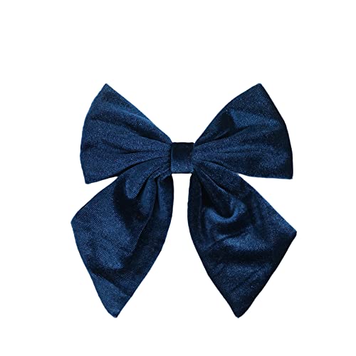 YKAFADE 3 Stück Schleife Haarspange,Samtschleifen-Haarklammern Französische Haarspangen Haare Haarschleife Haar-Accessoires Stoff Haarschmuck für Damen Frauen,Hochzeit Bankett Täglich,Navy Blau von YKAFADE