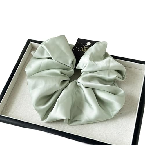 YKAFADE 4 Stück Scrunchies Groß Seiden Haargummi für Damen - Weiche Seide Satin Haargummis Pferdeschwanzhalter Haarband Elastisch Scrunchies Haarbänder für Frauen Mädchen -Grün von YKAFADE