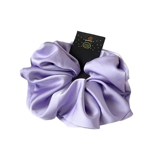 YKAFADE 4 Stück Scrunchies Groß Seiden Haargummi für Damen - Weiche Seide Satin Haargummis Pferdeschwanzhalter Haarband Elastisch Scrunchies Haarbänder für Frauen Mädchen -Lila von YKAFADE