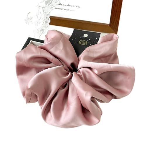 YKAFADE 4 Stück Scrunchies Groß Seiden Haargummi für Damen - Weiche Seide Satin Haargummis Pferdeschwanzhalter Haarband Elastisch Scrunchies Haarbänder für Frauen Mädchen -Rosa von YKAFADE