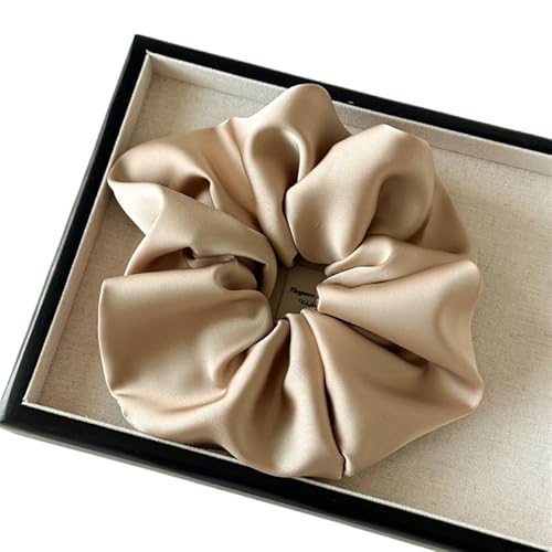 YKAFADE 5 Stück Satin Scrunchies für Frauen - Einfarbige Haargummis Seide Scrunchies Weich Elastisch Haarbänder Pferdeschwanzhalter Haarband Haaschmuck für Mädchen Damen Frauen -Khaki von YKAFADE