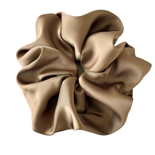 YKAFADE 5 Stück Satin Scrunchies für Frauen - Einfarbige Haargummis Seide Scrunchies Weich Elastisch Haarbänder Pferdeschwanzhalter Haarband Haaschmuck für Mädchen Damen Frauen -Leichter Kaffee von YKAFADE