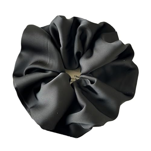 YKAFADE 5 Stück Satin Scrunchies für Frauen - Einfarbige Haargummis Seide Scrunchies Weich Elastisch Haarbänder Pferdeschwanzhalter Haarband Haaschmuck für Mädchen Damen Frauen -Schwarz von YKAFADE