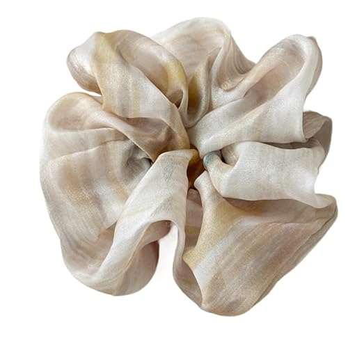 YKAFADE 6 Stück Scrunchies Haargummi für Damen, Chiffon Bunte Elastisch Haarbänder für Pferdeschwanz Haarband Haarschmuck für Lange Feine Oder Dicke Lockige Haare Mädchen Frauen -Kaffee von YKAFADE