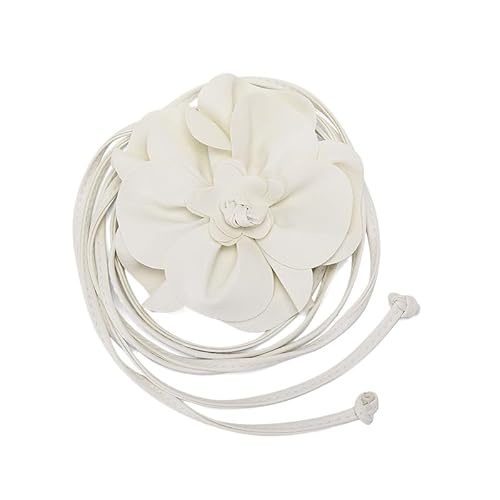 YKAFADE Damen Blumen Gürtel - Hüftgürtel Wickelgürtel Leder Look mit extravaganter Blume Verstellbarer PU Leder Gürtel Taillengürtel Blumengürtel für Frauen Kleid Zubehör Festival Party Hochzeit von YKAFADE