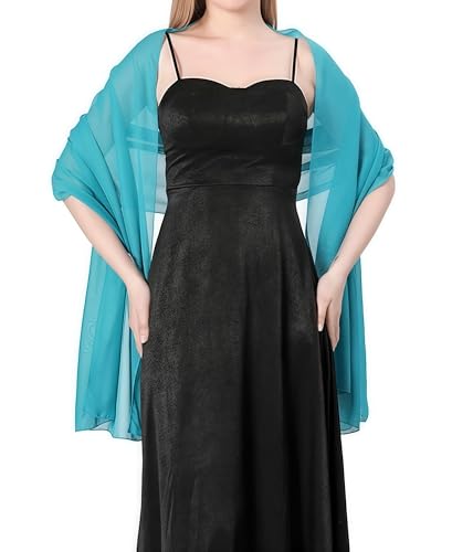 Damen Halstuch Chiffon Sommer Schal Damen Festliche Stola für Abendkleid oder Brautkleid Hochzeit Schals & Tücher für Damen Modischer Schal Stola Halstuch (Smaragdgrün) von YKDLLF