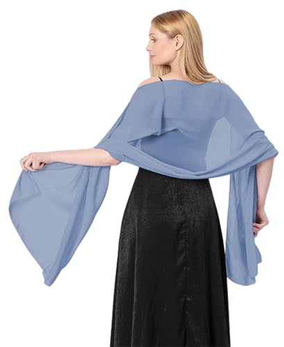 Damen Halstuch Chiffon Sommer Schal Damen Festliche Stola für Abendkleid oder Brautkleid Hochzeit Schals & Tücher für Damen Modischer Schal Stola Halstuch (dunkelgrau) von YKDLLF