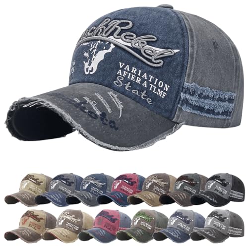 YKDLLF Baseballkappe für Herren Baumwolle Baseball Cap Classic Baumwolle Stickerei Baseballkappen Gestickte Lächeln Verstellbar Sonnenschutz Basecap für Herren Damen Sportlicher von YKDLLF