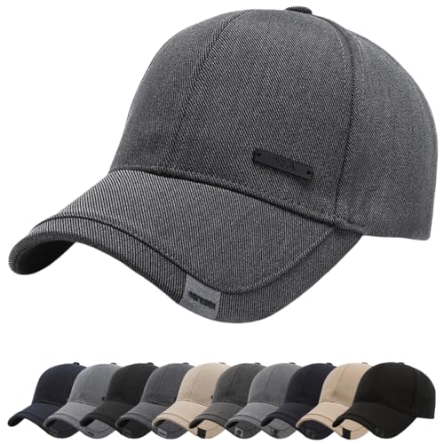 YKDLLF Basecap Herren Winter Wintermütze Unisex Baseballmütze Wintercap Herrencap Herbst/Winter Weichem Winter Basecap Großen Kopf Fleece Running Cap Warme Wolle Kappe von YKDLLF