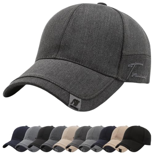 YKDLLF Basecap Herren Winter Wintermütze Unisex Baseballmütze Wintercap Herrencap Herbst/Winter Weichem Winter Basecap Großen Kopf Fleece Running Cap Warme Wolle Kappe von YKDLLF