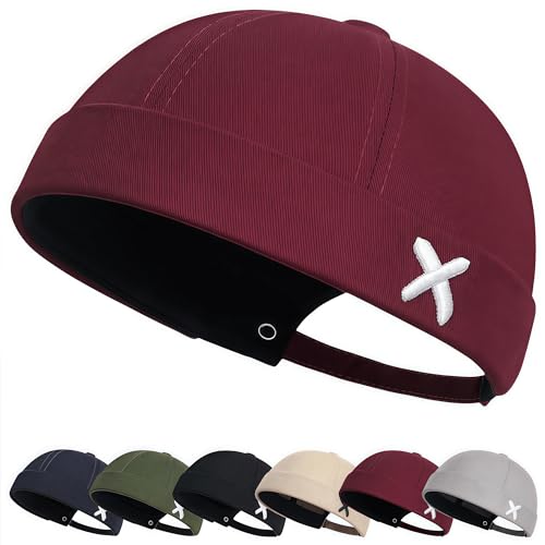 YKDLLF Brimless Docker Cap Baumwolle Verstellbar Beanie UV-Schutz Seemannsmütze Hafenmütze Street Casual Kurze Fisherman Beanie Docker Mütze Herren und Damen von YKDLLF
