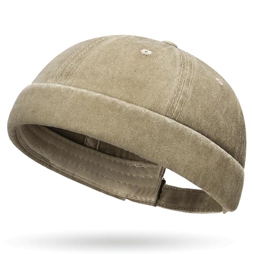 YKDLLF Cotton Docker Cap Seemannsmütze Hafenmütze Sommer Docker Cap Quick Drying Cap Ohne Schirm Schnelltrocknend Seemannsmütze Fisherman Beanie von YKDLLF