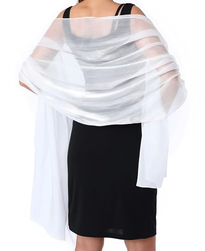 YKDLLF Damen Halstuch Chiffon Sommer Schal Damen Festliche Stola für Abendkleid oder Brautkleid Halstuch Chiffon Stola Schal Elegant Chiffontücher Leichter Weicher (beige) von YKDLLF