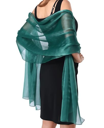 YKDLLF Damen Halstuch Chiffon Sommer Schal Damen Festliche Stola für Abendkleid oder Brautkleid Halstuch Chiffon Stola Schal Elegant Chiffontücher Leichter Weicher (grün) von YKDLLF