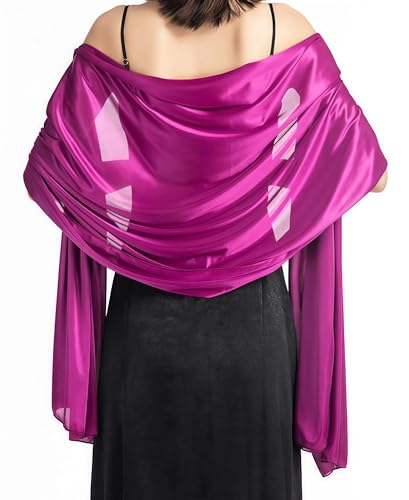 YKDLLF Damen Halstuch Chiffon Sommer Schal Festliche actory Heidi Chiffon Schal Damen Seidenweich und Federleicht Eleganter Halstuch Schal Premium (lila) von YKDLLF