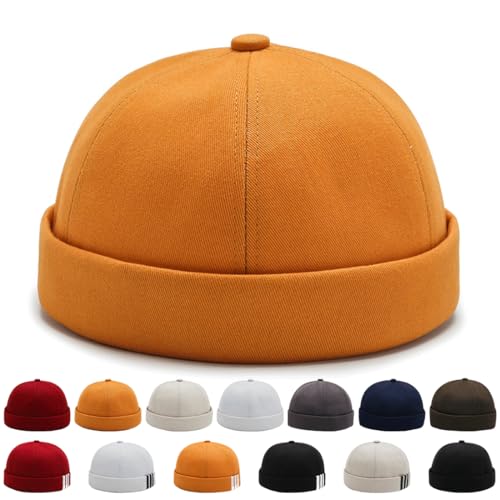YKDLLF Sommer Docker Cap Cotton Herren Verstellbar Seemannsmütze Cap Ohne Schirm Retro Brimless Hat Rolled Cuff Fischermütze Kurz Docker Hat YKDLLF Sommer Docker Cap Cotton Herren Verstellbar Seemannsmütze Cap Ohne Schirm Retro Brimless Hat Rolled Cuff Fischermütze Kurz Docker Hat von YKDLLF